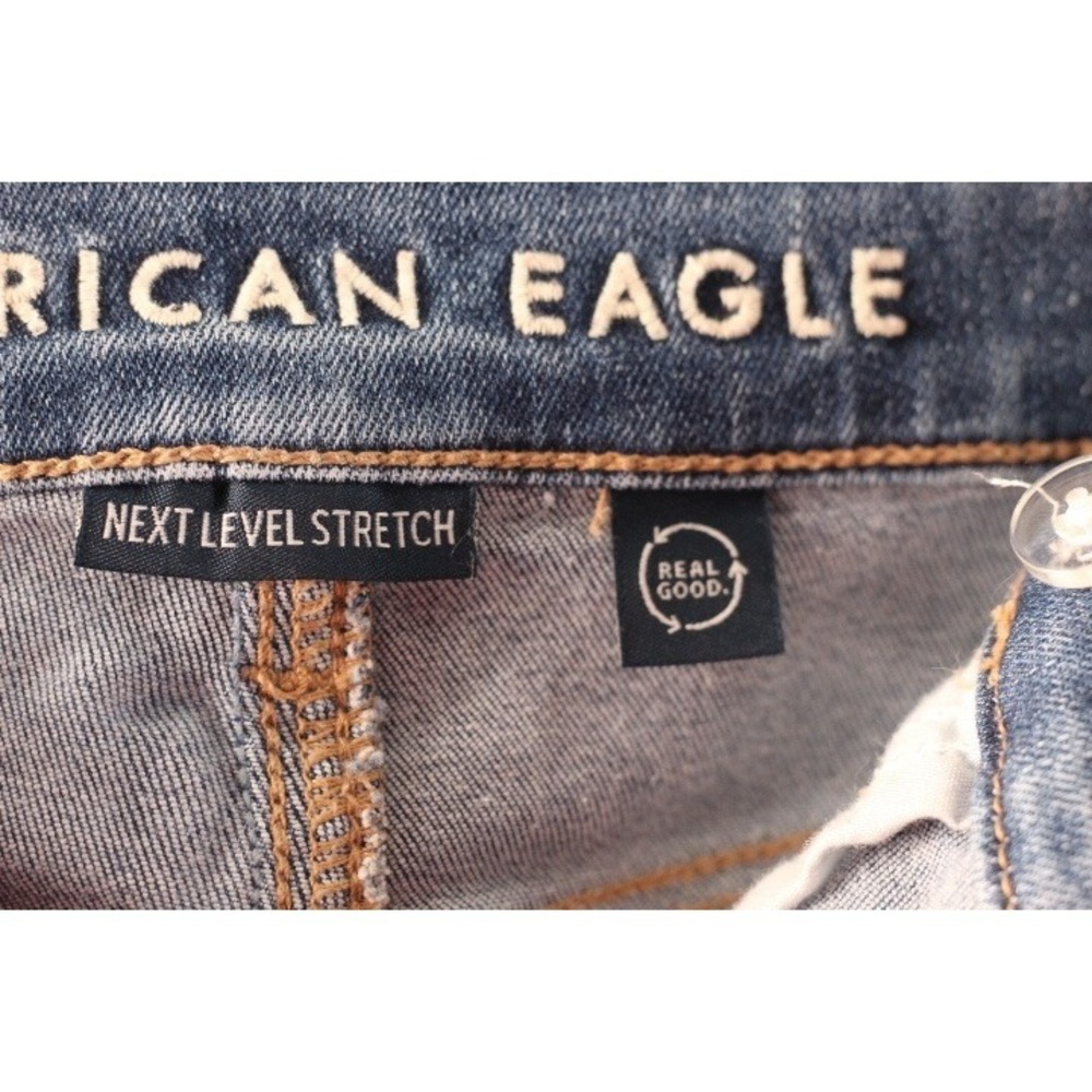 American Eagle Next Level Stretch High-Rise Shortie Denim Shorts Blue Size 0 - Picture 3 of 5